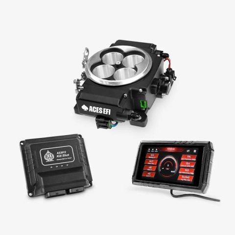 Fuel Injection - Killshot II 4-bbl EFI - Throttle Body - Square Bore - Computer / Wring Harness - Aluminum - Black Ceramic Coating - Universal - Kit