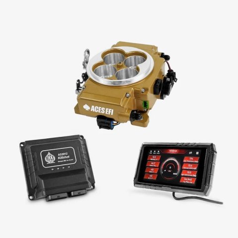 Fuel Injection - Killshot II 4-bbl EFI - Throttle Body - Square Bore - Computer / Wiring Harness - Aluminum - Gold Ceramic Coating - Universal - Kit