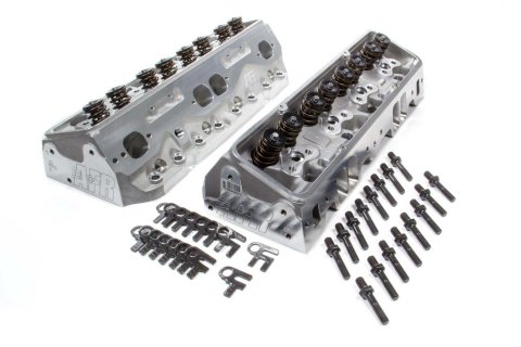 Cylinder Head - Eliminator Street - Assembled - 2.020 / 1.600 in Valves - 180 cc Intake - 75 cc Chamber - 1.290 in Springs - Straight Plug - Aluminum - Small Block Chevy - Pair