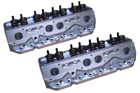Cylinder Head - Eliminator Race - Assembled - 2.100 / 1.600 in Valves - 227 cc Intake - 65 cc Chamber - 1.550 in Springs - Angle Plug - Aluminum - Small Block Chevy - Pair