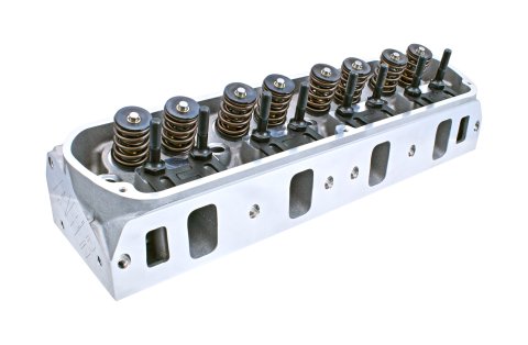 Cylinder Head - Enforcer - Assembled - 2.020 / 1.600 in Valves - 185 cc Intake - 59 cc Chamber - 1.290 in Springs - Angle Plug - Aluminum - Small Block Ford - Each