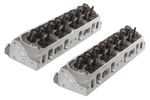 Cylinder Head - Renegade Race - Assembled - 2.080 / 1.600 in Valves - 205 cc Intake - 72 cc Chamber - 1.550 in Springs - Angle Plug - Aluminum - Small Block Ford - Pair