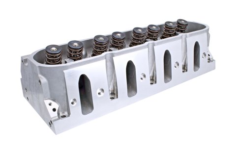 Cylinder Head - Enforcer - Assembled - 2.020 / 1.600 in Valves - 210 cc Intake - 64 cc Chamber - 1.290 in Springs - Angle Plug - Aluminum - GM LS-Series - Each