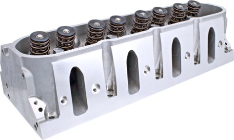 Cylinder Head - Enforcer - Assembled - 2.000 / 1.570 in Valves - 210 cc Intake - 64 cc Chamber - 1.290 in Springs - Angle Plug - Aluminum - GM LS-Series - Each