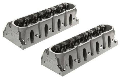 Cylinder Head - LSx Mongoose Street - Assembled - 2.080 / 1.600 in Valves - 230 cc Intake - 72 cc Chamber - 1.270 in Springs - Angle Plug - Aluminum - GM LS-Series - Pair