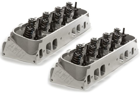 Cylinder Head - Magnum Street - Assembled - 2.250 / 1.880 in Valves - 290 cc Intake - 112 cc Chamber - 1.550 in Springs - Angle Plug - Aluminum - Big Block Chevy - Pair
