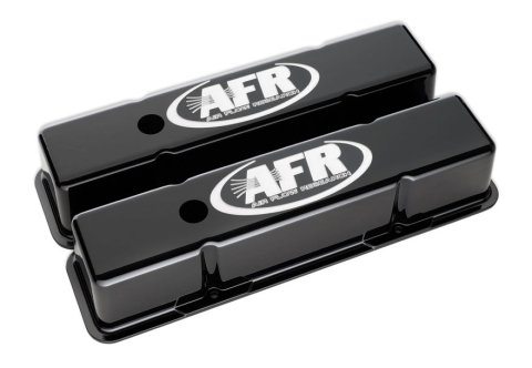 Valve Cover - Tall - Breather Holes - AFR Logo - Aluminum - Black Powder Coat - Small Block Chevy - Pair