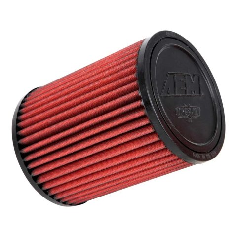 Air Filter Element - DryFlow - Clamp-On - Round - 5 in Diameter - 6.5 in Tall - 3 in Flange - Synthetic - Red - Universal - Each