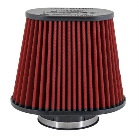 Air Filter Element - DryFlow - Clamp-On - Tapered Oval - 10-1/2 x 8 in Base - 7-3/4 x 5 in Top - 8 in Tall - 5 in Flange - Synthetic - Red - Universal - Each