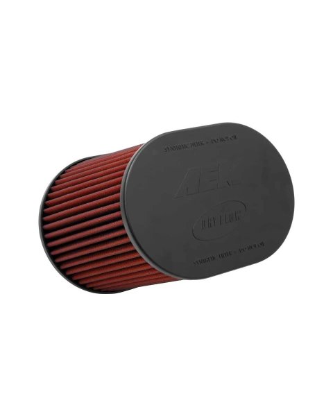 Air Filter Element - DryFlow - Tapered Oval - 10.5 x 8 in Base - 9.5 x 6.75 in Top - 9 in Tall - 4 in Flange - Synthetic - Red - Universal - Each