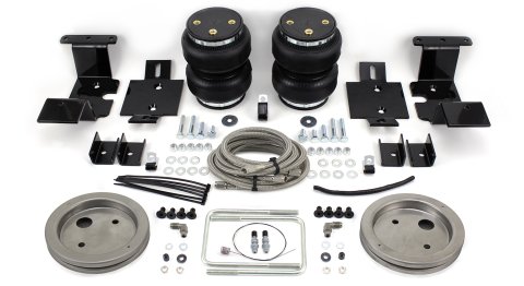 Air Spring Kit - Loadlifter 5000 Ultimate Plus - Bags / Brackets / Lines - 5000 lb Capacity - Black Powder Coat Brackets - Rear - GM Fullsize Truck 2007-19 - Kit