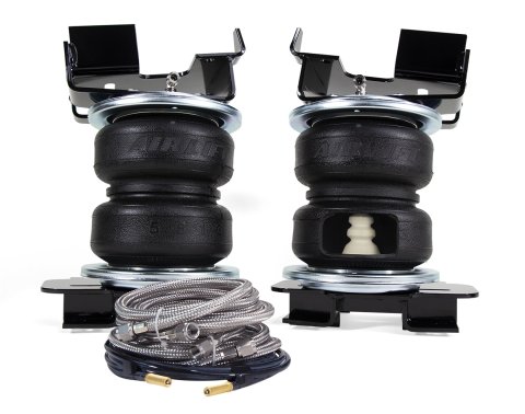 Air Spring Kit - Loadlifter 5000 Ultimate Plus - Bags / Brackets / Lines - 5000 lb Capacity - Stainless Roll Plates - Black Powder Coat Brackets - Rear - Ford Fullsize Truck 2015-19 - Kit