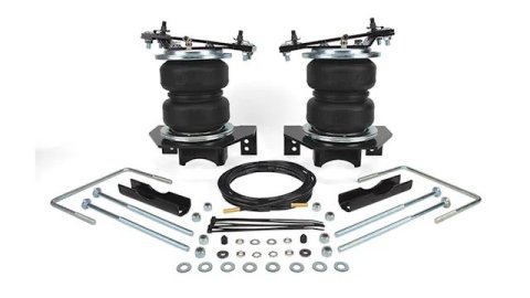 Air Spring Kit - Loadlifter 5000 Pro Series - Bags / Brackets / Lines - 5000 lb Capacity - Black Powder Coat Brackets - Rear - Ford Fullsize Truck 2017-24 - Kit