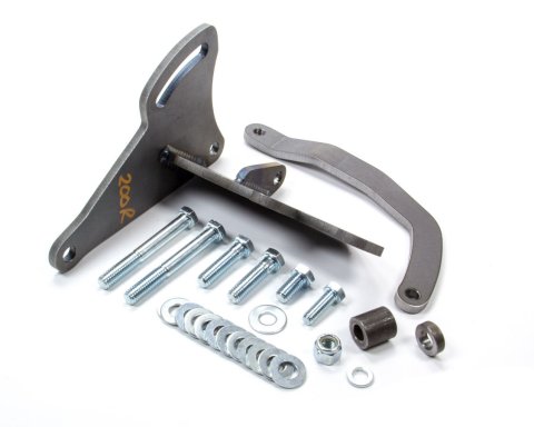 Alternator Bracket - Passenger Side - High Mount - Water Pump Mount - Steel - Natural - Short Water Pump - GM Alternator - Small Block Chevy - Kit