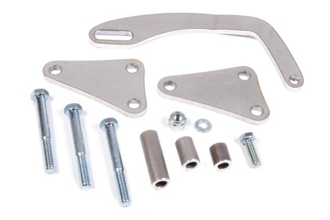 Alternator Bracket - Passenger Side - Low Mount - Block Mount - Steel - Natural - Short Water Pump - GM Alternator - Small Block Chevy - Kit