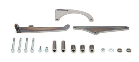 Alternator Bracket - Passenger Side - Low Mount - Water Pump / Exhaust Mount - Steel - Natural - Short Water Pump - GM Alternator - Small Block Chevy - Kit