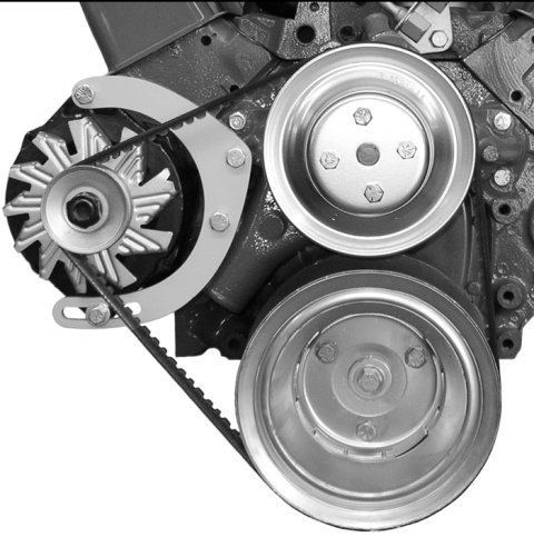 Alternator Bracket - Passenger Side - Mid Mount - Head / Water Pump Mount - Steel - Natural - Long Water Pump - GM Alternator - Small Block Chevy - Ki