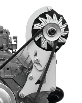 Alternator Bracket - Street Rod - Driver Side - High Mount - Head / Water Pump Mount - Steel - Natural - Short Water Pump - GM Alternator - Small Block Chevy - Kit