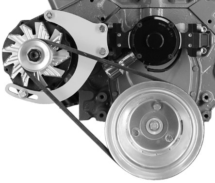 Alternator Bracket - Passenger Side - Mid Mount - Head / Water Pump Mount - Steel - Natural - Electric Water Pump - GM Alternator - Small Block Chevy