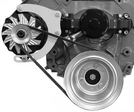 Alternator Bracket - Passenger Side - Mid Mount - Head / Water Pump Mount - Steel - Natural - Electric Water Pump - GM Alternator - Big Block Chevy - Kit