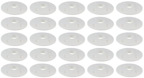 Scuff Plate - 2 in OD - 0.5 in ID - Plastic - White - Set of 25