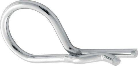 Hair Pin Clip - 0.156 in Wire Diameter - Steel - Chrome - Hood Pins - Set of 10