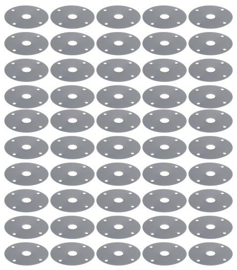 Scuff Plate - 2.5 in OD - 0.5 in ID - Steel - Chrome - Set of 50