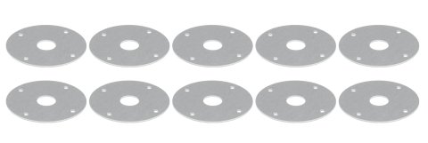 Scuff Plate - 2.25 in OD - 0.5 in ID - Aluminum - Clear Anodized - Set of 10