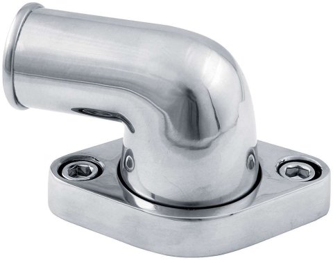 Water Neck - 90 Degree - 1-1/2 in ID Hose - Swivel - O-Ring - Hardware Included - Aluminum - Polished - Chevy V8 - Each
