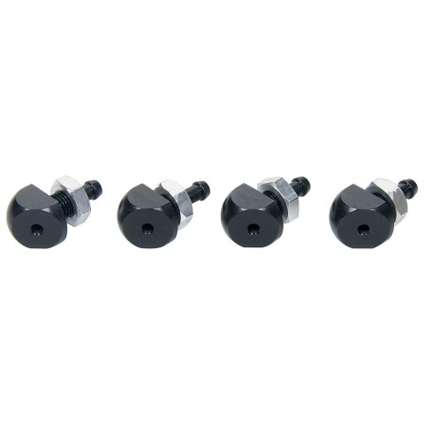 Overflow Nozzle - Straight - 1/4 n Hose Barb - Aluminum - Black Anodized - Set of 4