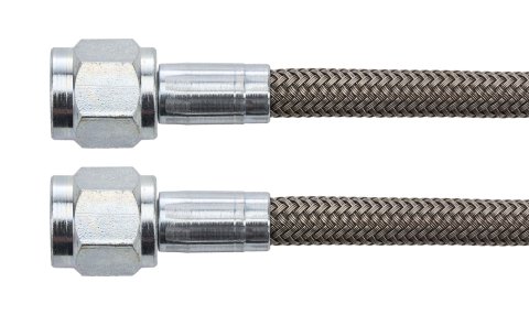 AN Hose Assembly - 30 in Long - 4 AN Hose - 4 AN Straight Female to 4 AN Straight Female - Braided Stainless - PTFE Lined - Set of 5