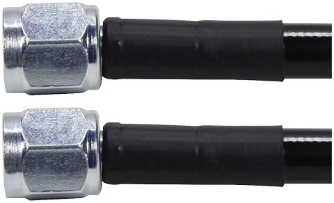 AN Hose Assembly - 36 in Long - 4 AN Hose - 4 AN Straight Female to 4 AN Straight Female - Braided Stainless - Black Vinyl Coated - PTFE Lined - Each