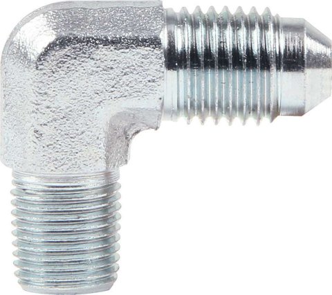 Fitting - Adapter - 90 Degree - 4 AN Male to 1/8 in NPT Male - Steel - Zinc Oxide - Set of 10