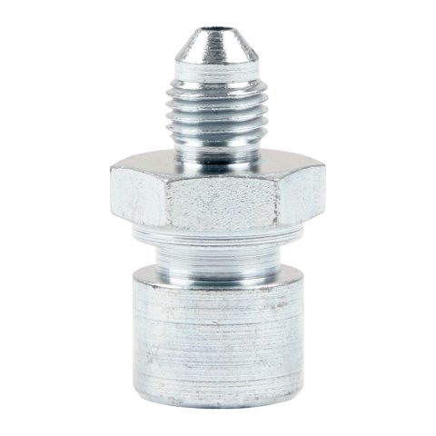 Brake Line Adapter - Clip-In - 3/8-24 in Inverted Flare Female to 3 AN Male - Steel - Zinc Oxide - Set of 20