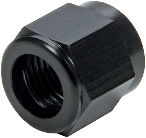 Fitting - Tube Nut - 6 AN - 3/8 in Tube - Aluminum - Black Anodized - Pair