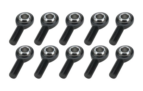 Rod End - Pro Series - Spherical - 5/8 in Bore - 5/8-18 in Left Hand Male Thread - Chromoly - Black Oxide - Set of 10