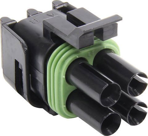 Weather Pack Housing - Square - Female - Seals Included - 4 Pin - 12V - 20 amps - Plastic - Black - Set of 10