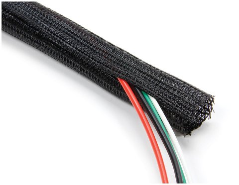 Hose and Wire Sleeve - 3/4 in Diameter - 5 ft - Split - Braided Plastic - Black - Each