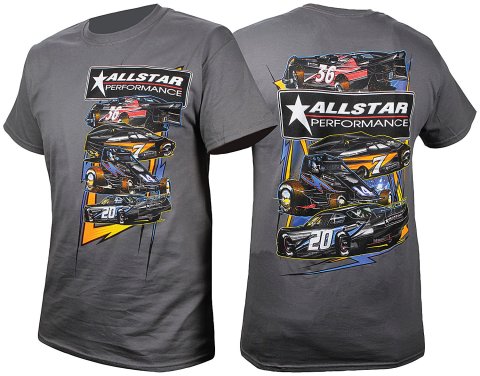 T-Shirt - Allstar Circle Track Design - Dark Gray - 3X-Large - Each