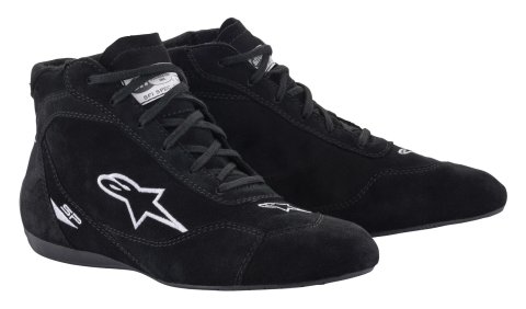 Driving Shoe - SP V2 - Mid-Top - SFI 3.3/5 - Suede Outer - Fire Retardant Fabric Inner - Black - Size 9.5 - Pair
