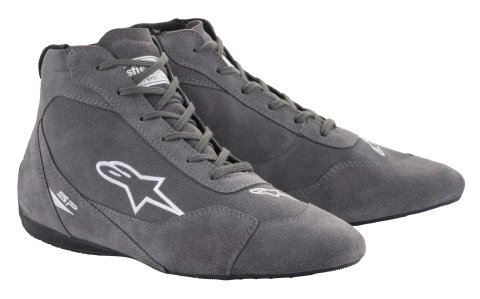 Driving Shoe - SP V2 - Mid-Top - SFI 3.3/5 - Suede Outer - Fire Retardant Fabric Inner - Dark Gray - Size 9 - Pair