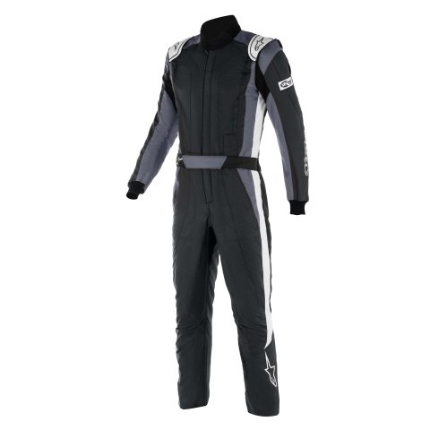 Driving Suit - GP Pro Comp V2 - 1-Piece - SFI 3.4A/5 - Boot-Cut - Multi-Layer - Aramid - Black / White - Size 64 - 2X-Large - Each