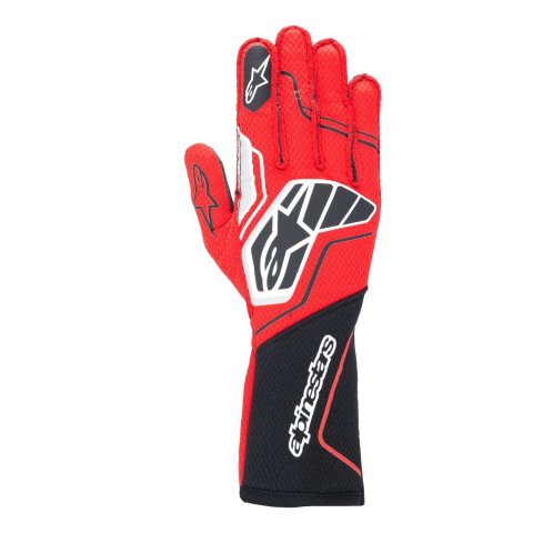 Driving Gloves - Tech-1 ZX V4 - SFI 3.3/5 - FIA Approved - Touchscreen Compatible - Elastic Cuff - Red / Black - X-Large - Pair