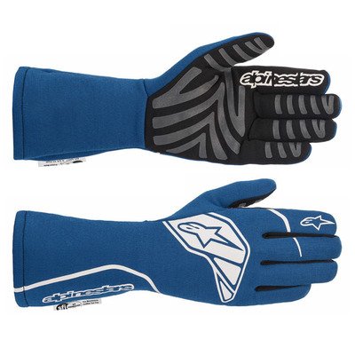 Driving Gloves - Tech-1 Start V3 - SFI 3.3/5 - FIA Approved - 2 Layer - Aramid / Silicone - Elastic Cuff - Blue - Medium - Pair