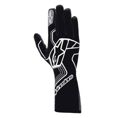 Driving Gloves - Tech-1 Race V4 - SFI 3.3/5 - FIA Approved - 2 Layer - Aramid / Silicone - Elastic Cuff - Black / Gray - Small - Pair