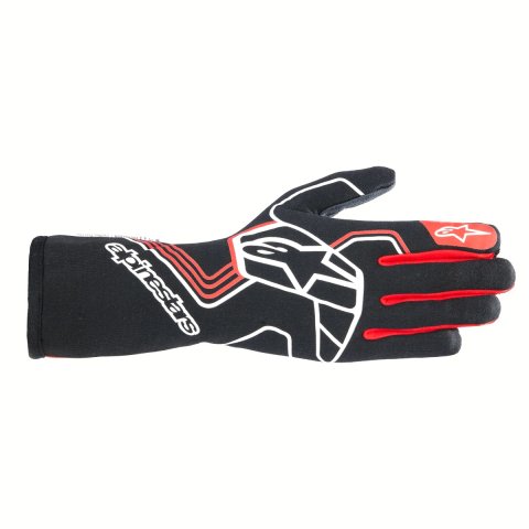 Driving Gloves - Tech-1 Race V4 - SFI 3.3/5 - FIA Approved - 2 Layer - Aramid / Silicone - Elastic Cuff - Black / Red - X-Large - Pair
