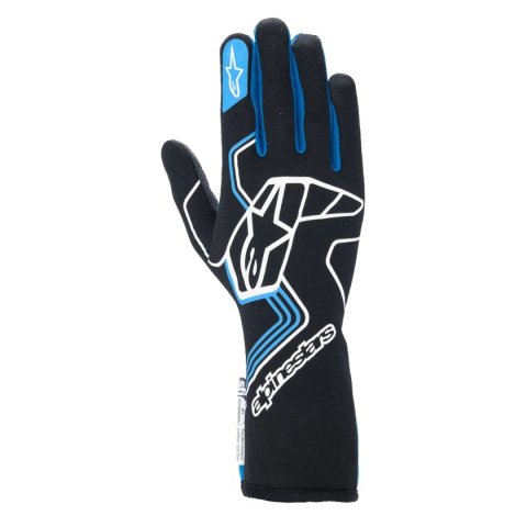 Driving Gloves - Tech-1 Race V4 - SFI 3.3/5 - FIA Approved - 2 Layer - Aramid / Silicone - Elastic Cuff - Black / Blue - 2X-Large - Pair