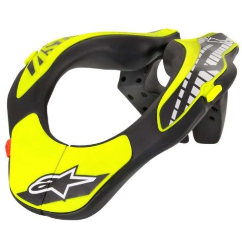 Neck Support - Moto - Plastic - Black / Yellow - Youth One Size Fits All - Each
