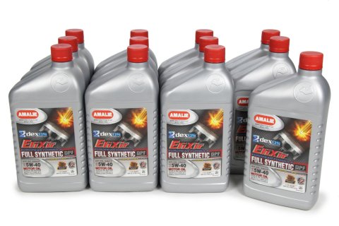Motor Oil - Elixir - 5W40 - Dexos2 - Synthetic - 1 qt Bottle - Set of 12