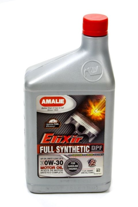 Motor Oil - Elixir - 0W30 - Synthetic - 1 qt Bottle - Each
